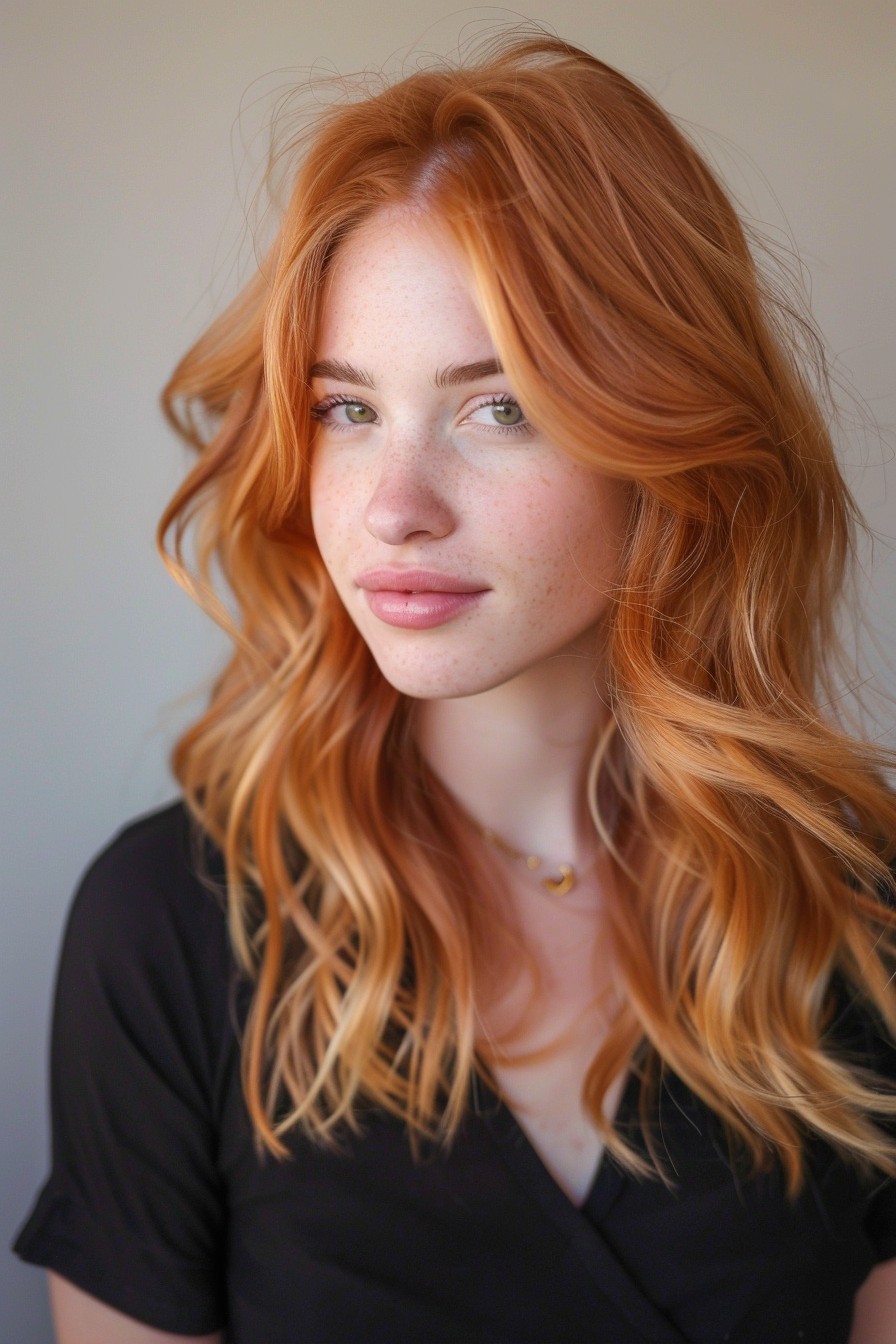 Radiant Strawberry Blonde Balayage