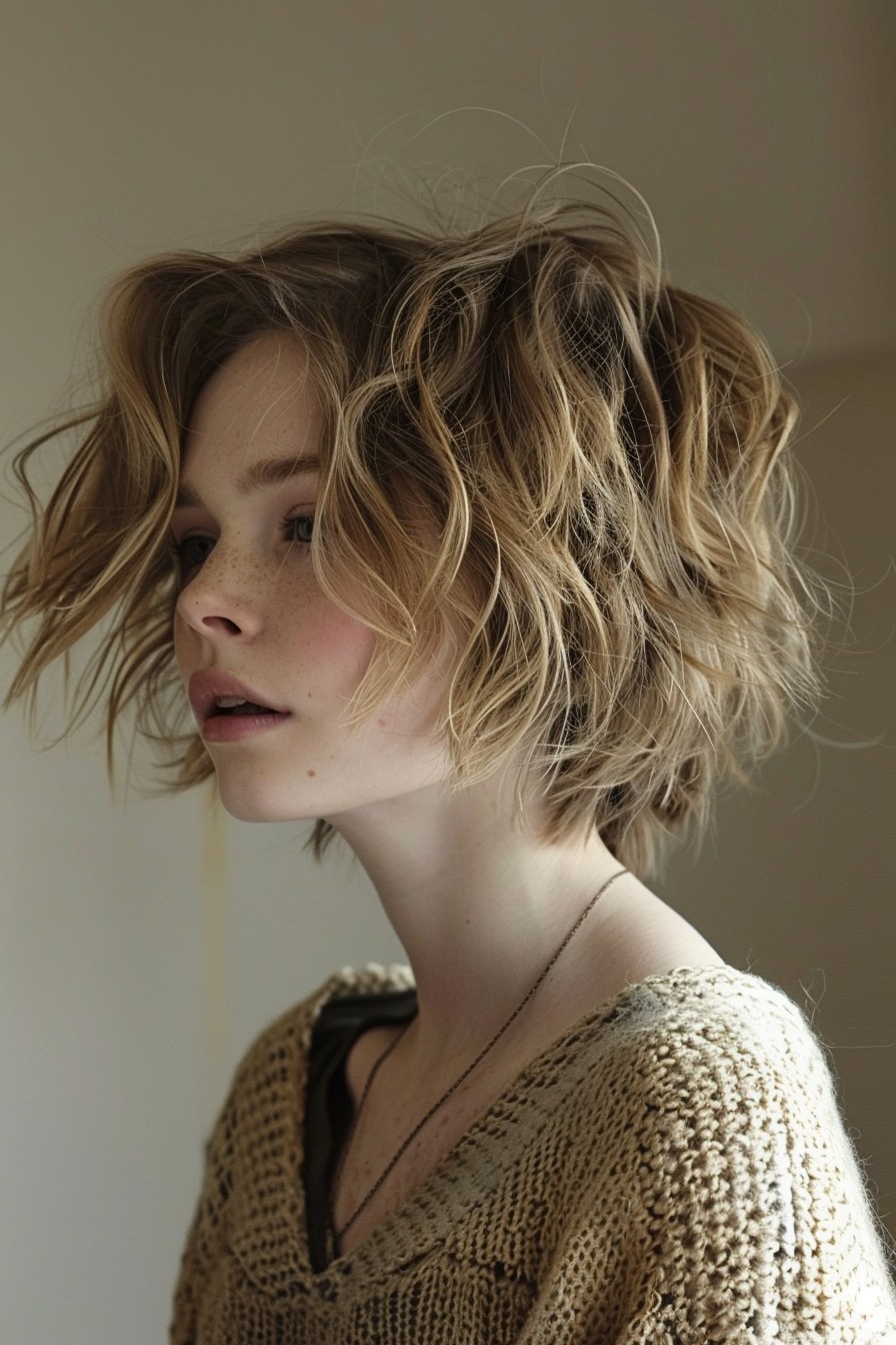 Beachy Effortless Pixie Bob with Wavy Texture