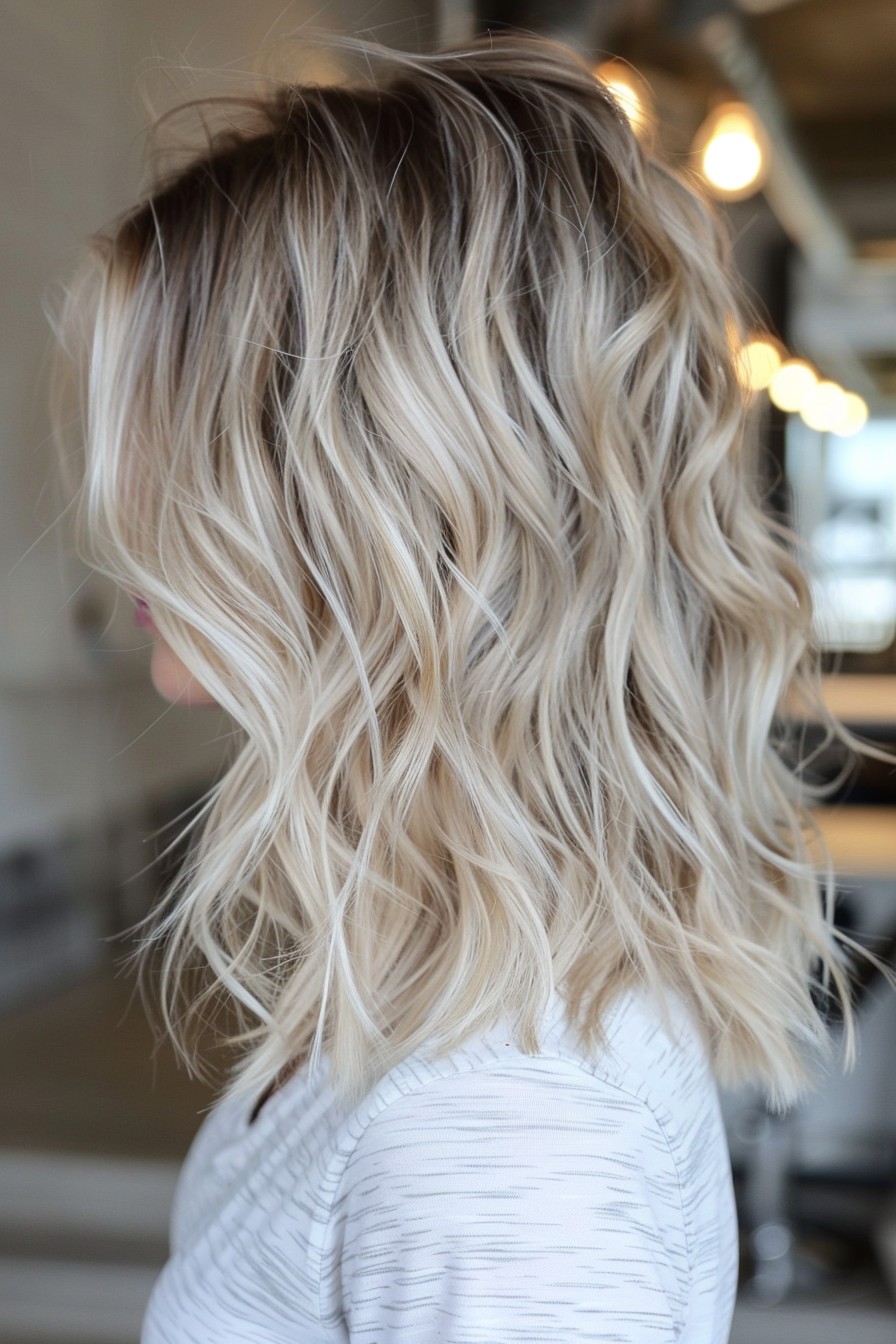 Textured Icy Blonde on Dark Curls