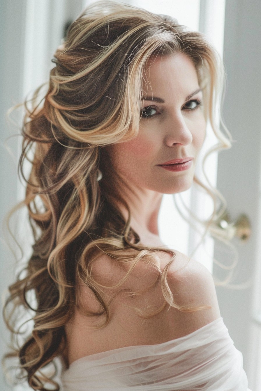 Elegance Meets Ease in Half-Up Curls