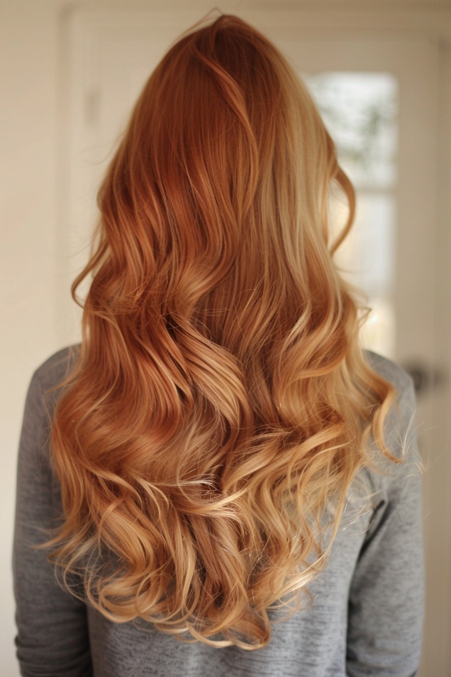 Sun-Kissed Strawberry Blonde Waves