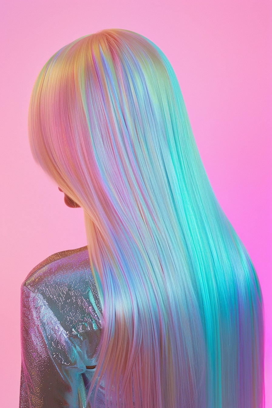 Unicorn Hair with Pastel Shades and Glittery Finish