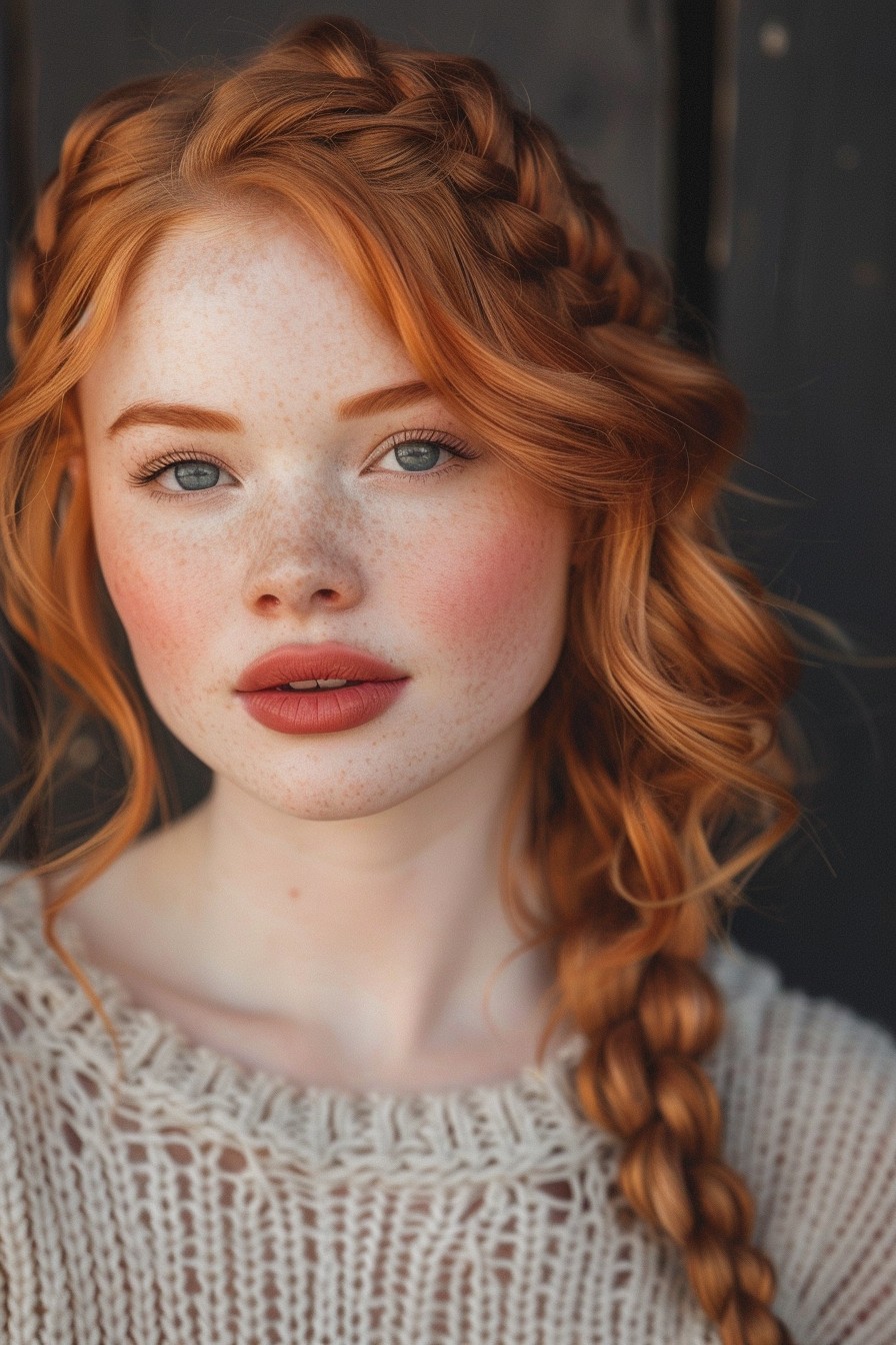 Regal Strawberry Blonde Crown Braid