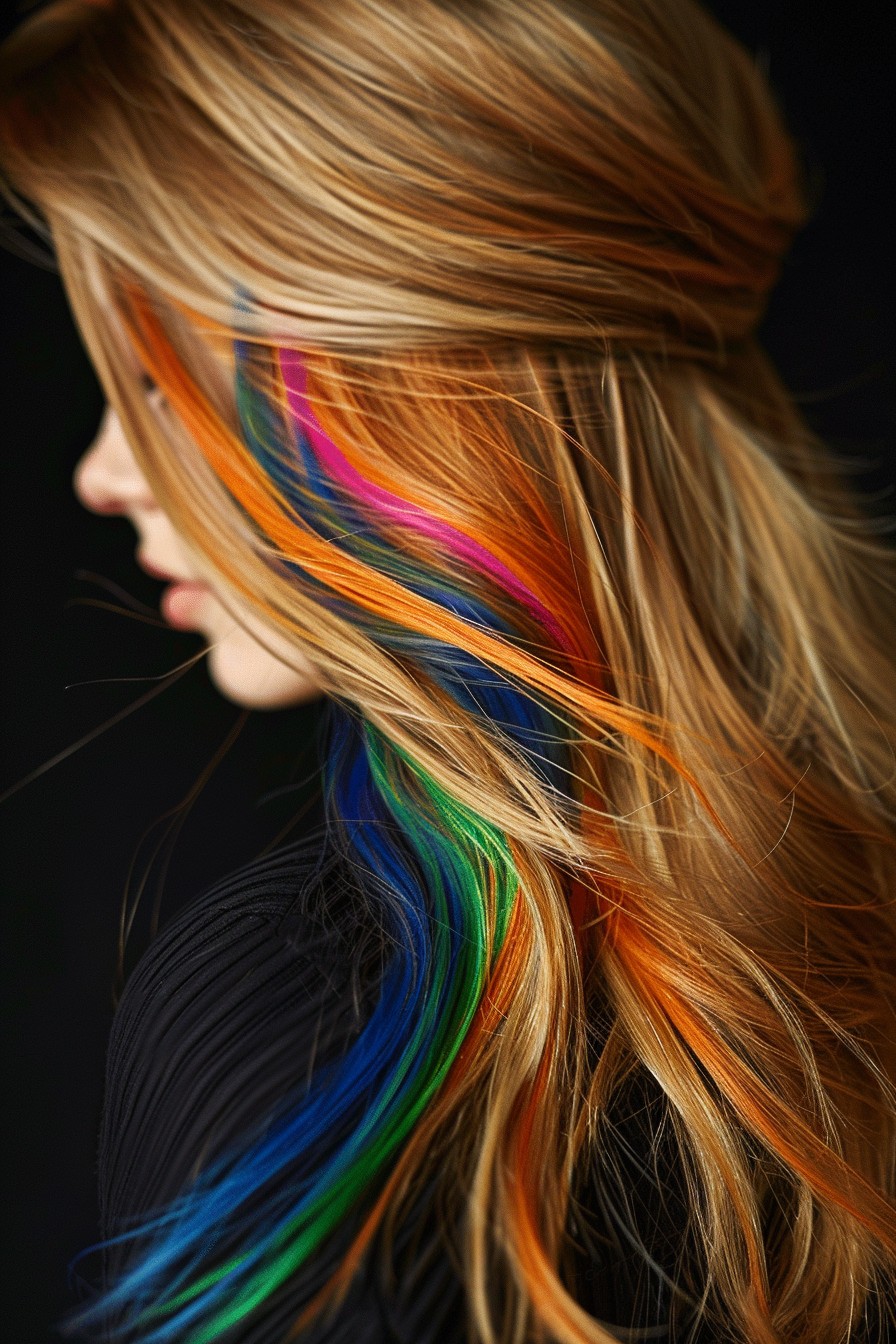 Hidden Rainbow Honey Blonde Panels