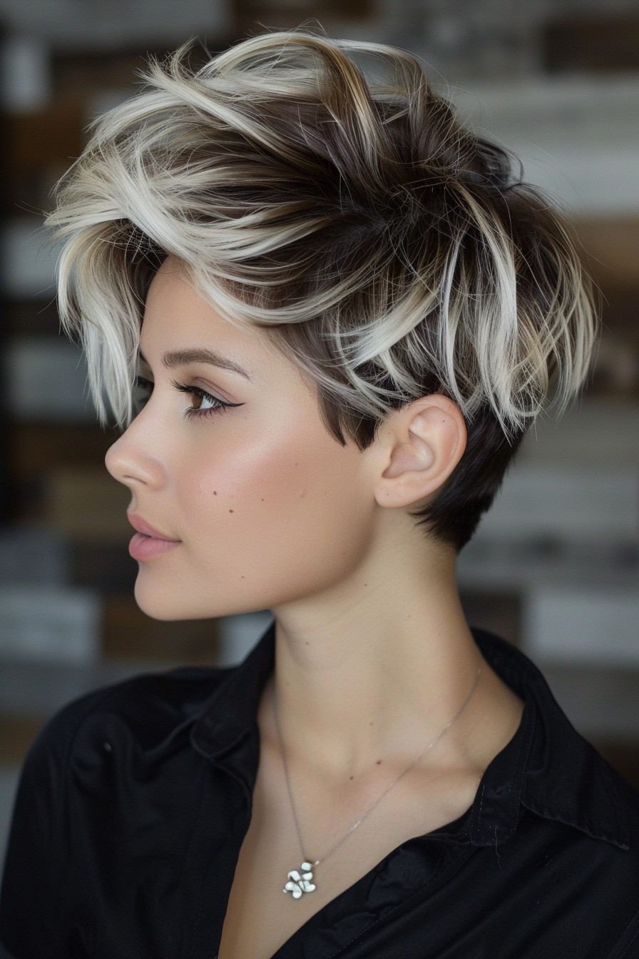 Dramatic Pixie with Icy Blonde Tips