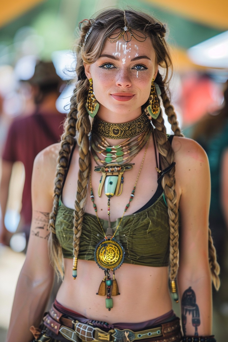 Festival Warrior Look with Braided Sections