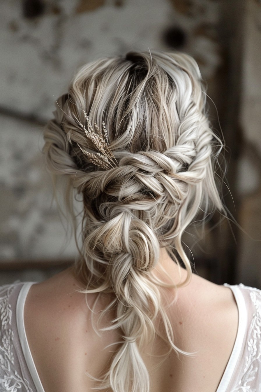 Regal Icy Blonde Braided Crown