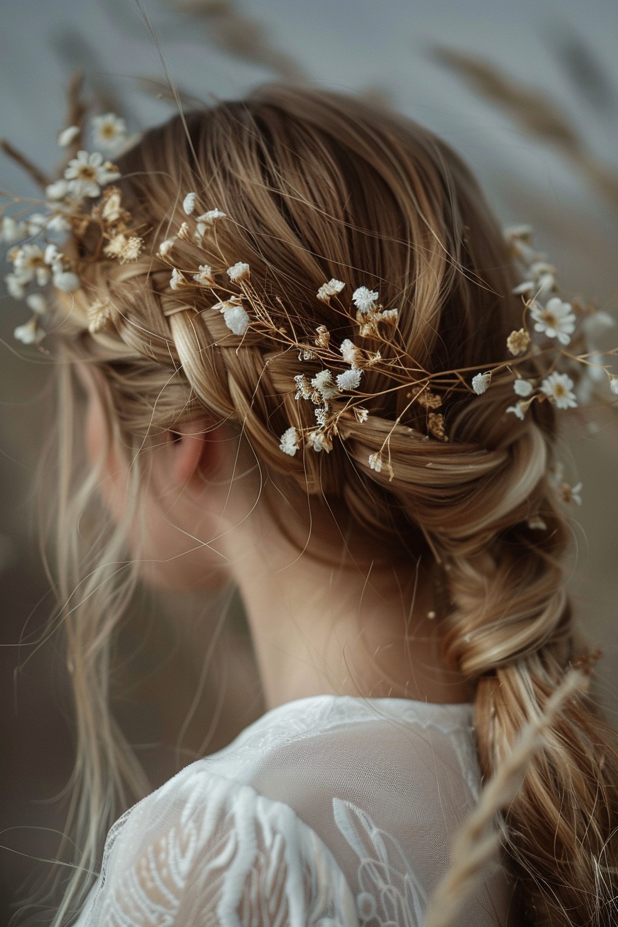 Enchanted Braided Crown with Honey Blonde Strands