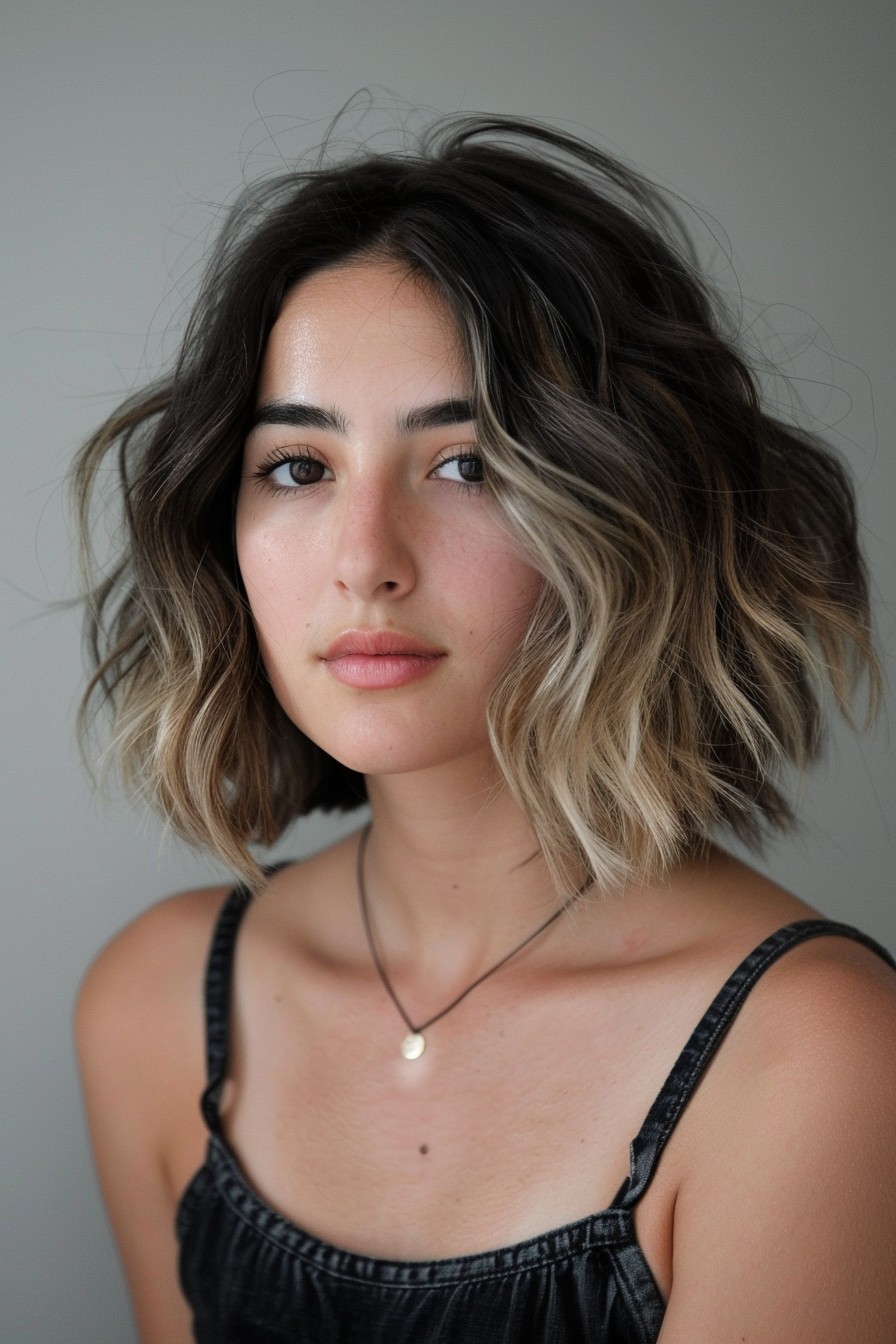 Wavy Bob with Ombre Coloring