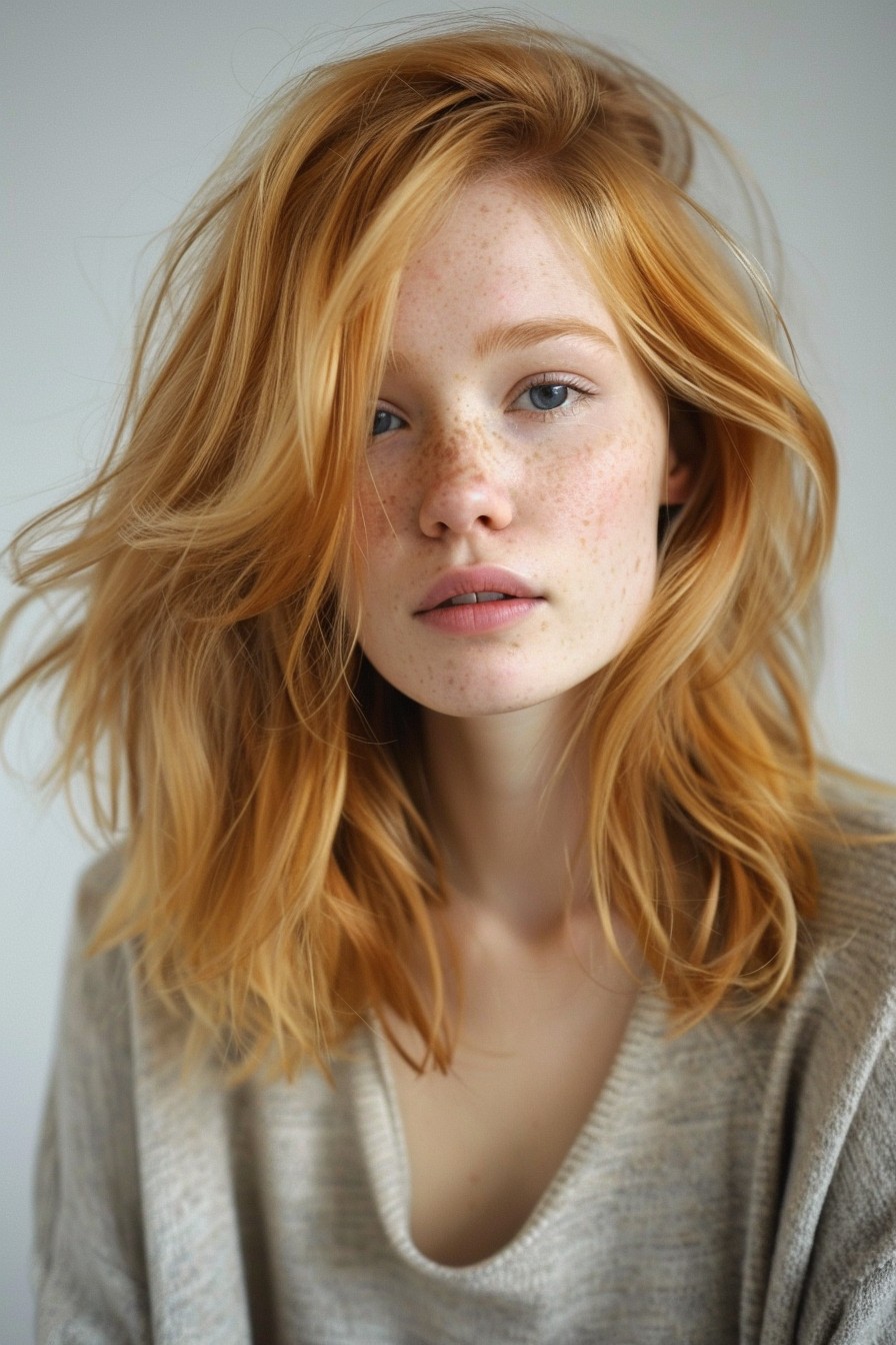 Casual Beachy Strawberry Blonde Lob