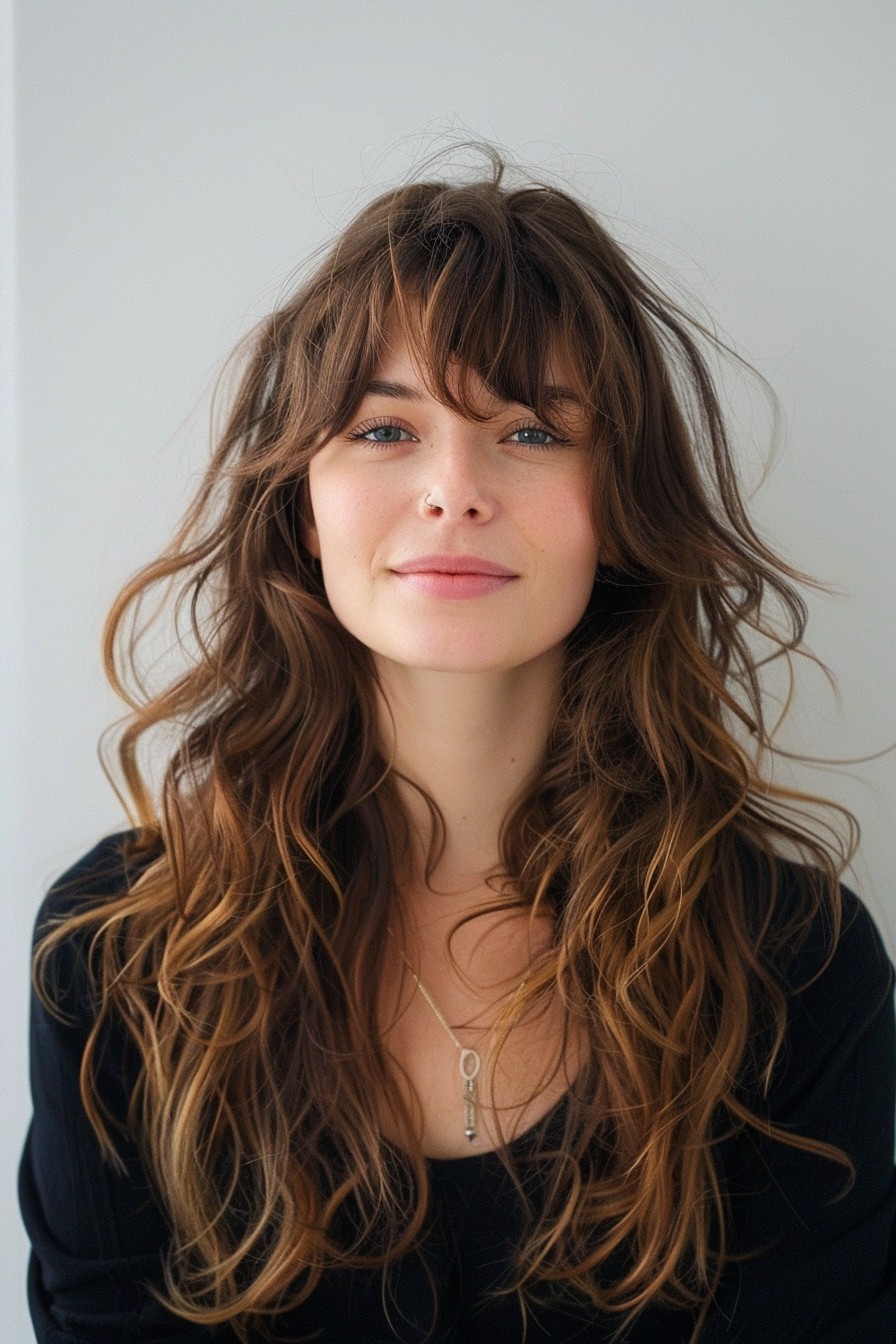 Wavy Hairstyle with Fringe