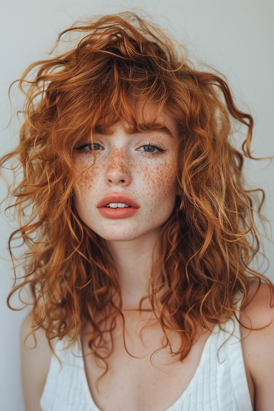 Chic Face-Framing Curly Bangs