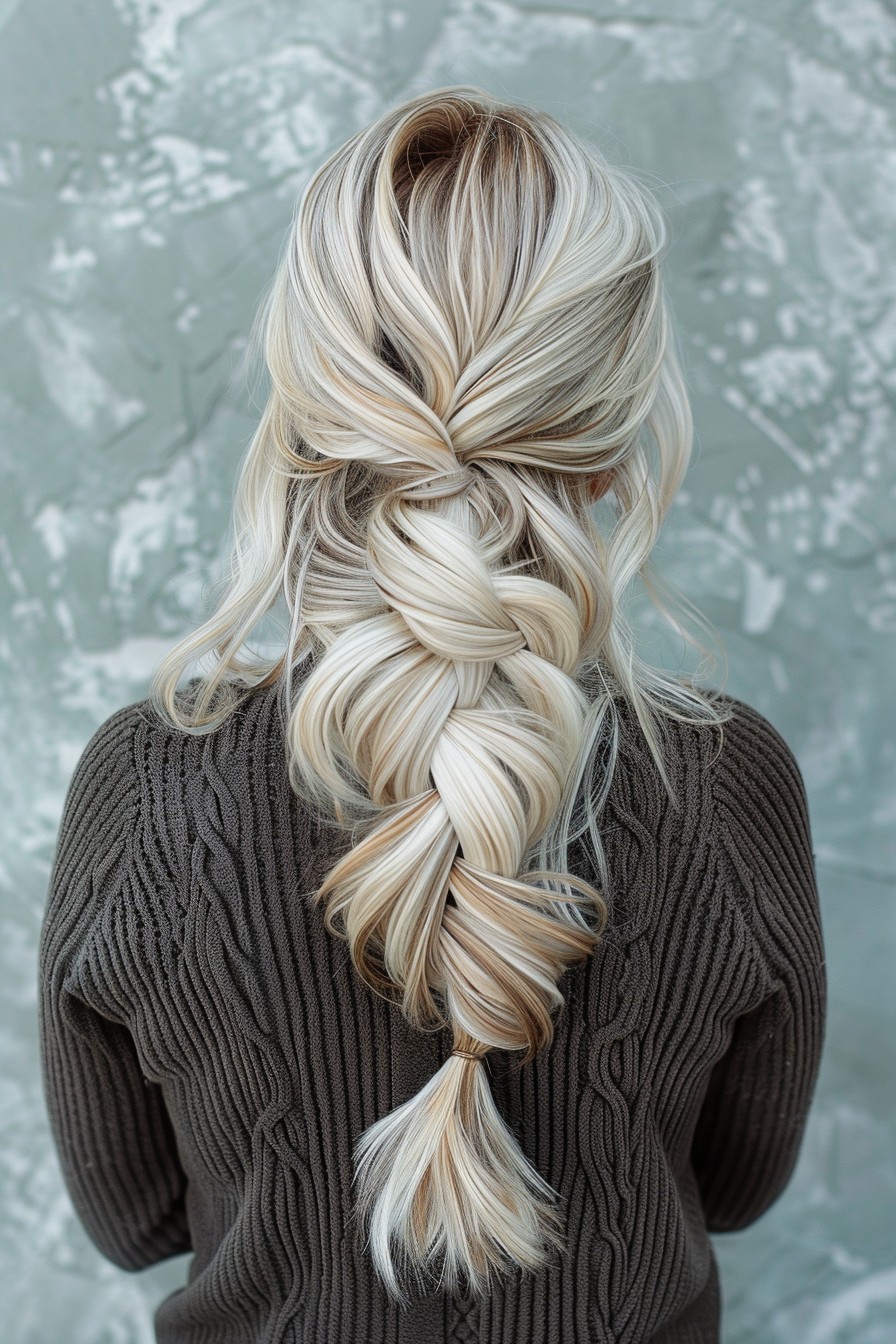 Creative Icy Blonde Fishtail Braid