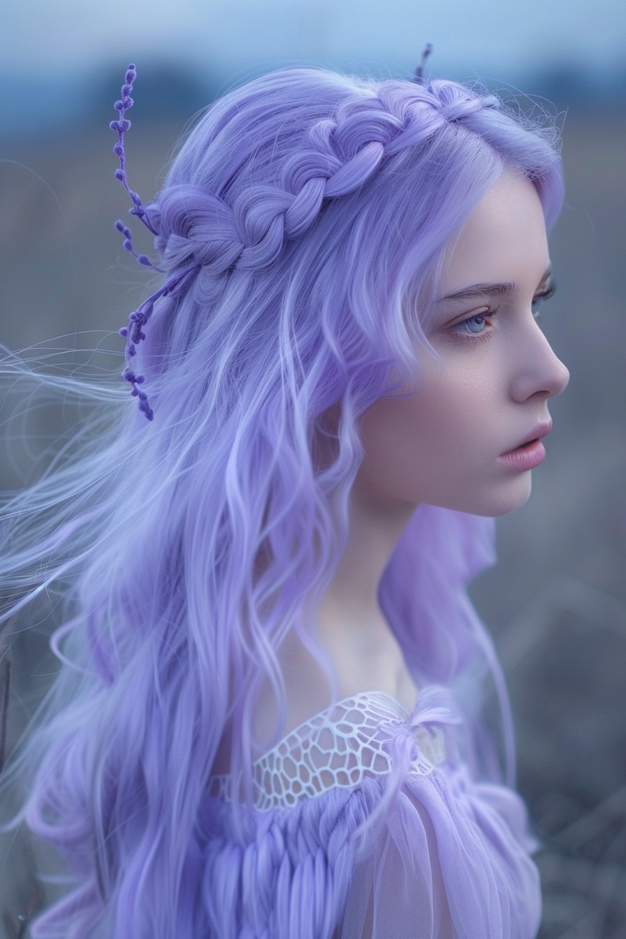 Regal Lavender with Braided Crown