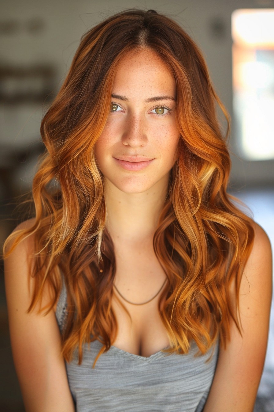 Sweet Warm Copper and Caramel Ombre