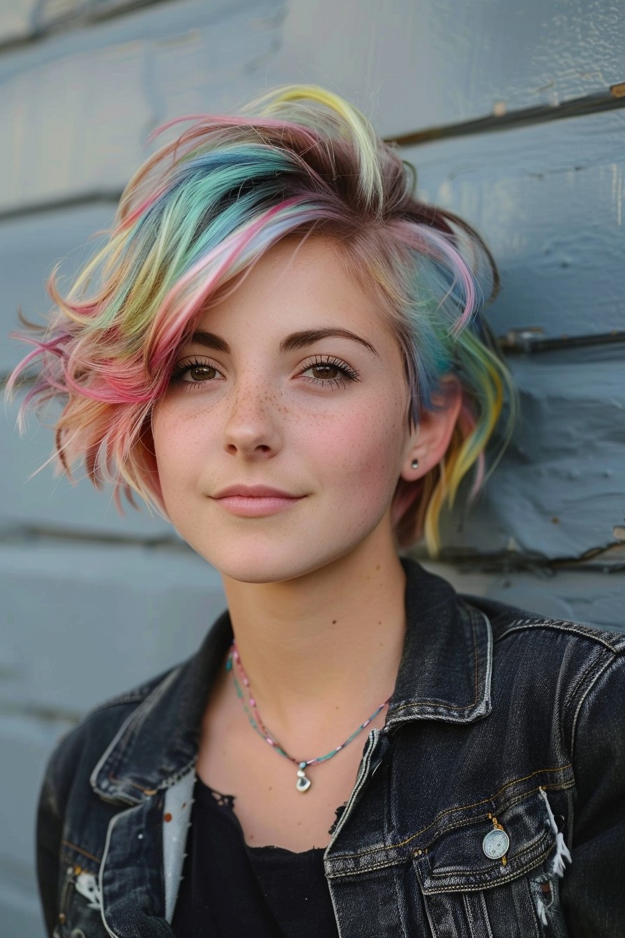 Pixie Bob with Pastel Rainbow Highlights