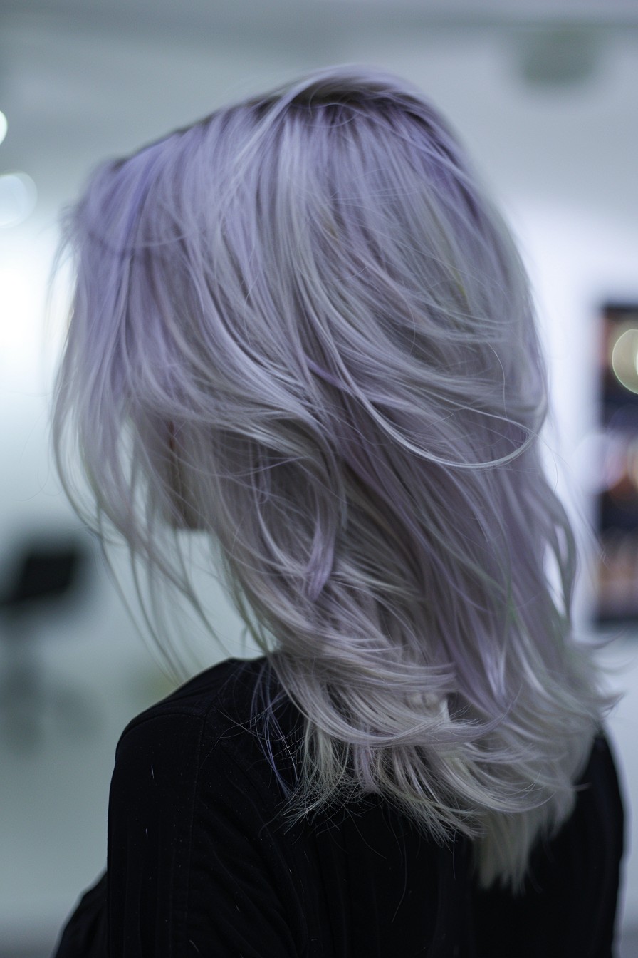 Lavender and Platinum Blonde Balayage