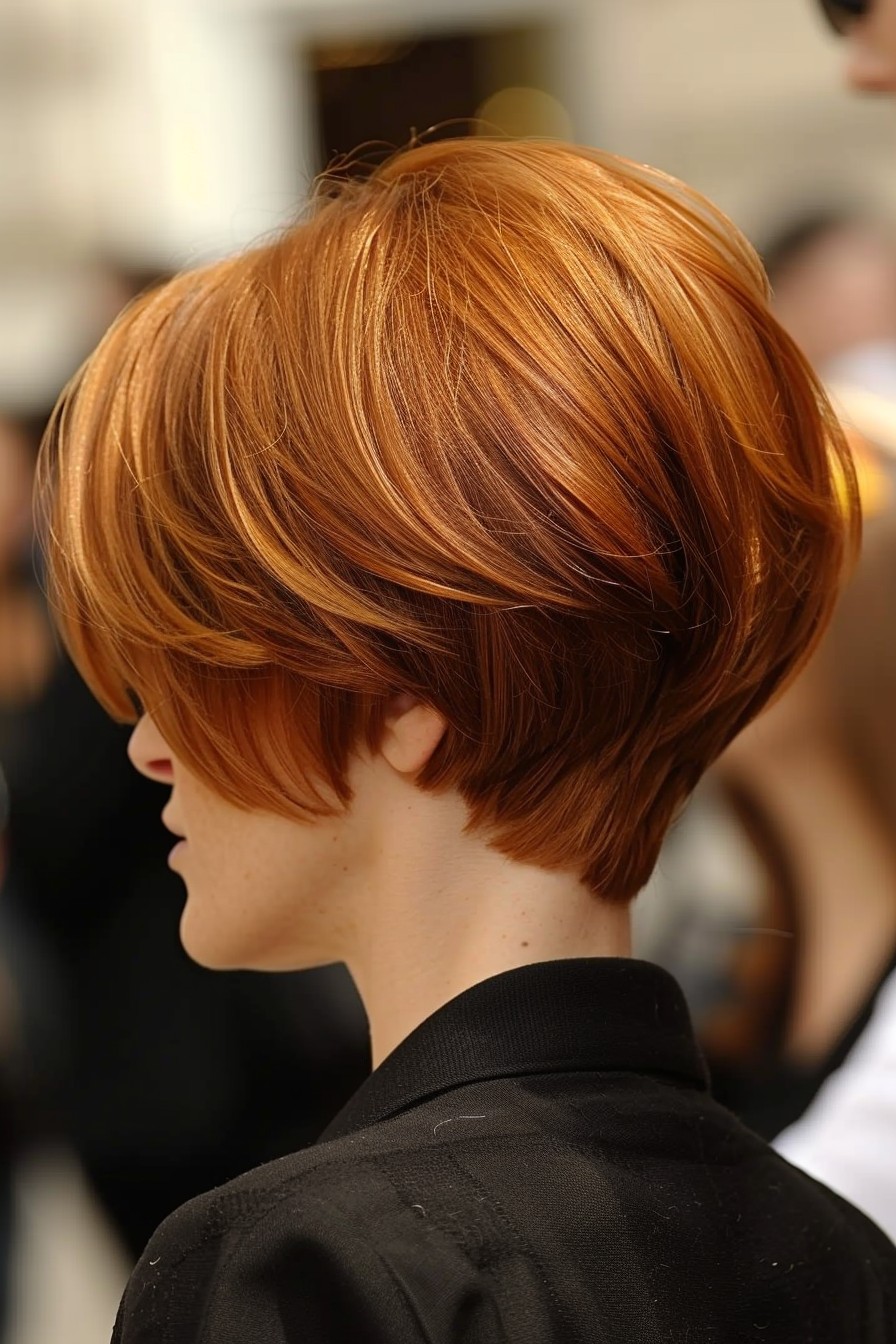 Bold Asymmetrical Copper Bob