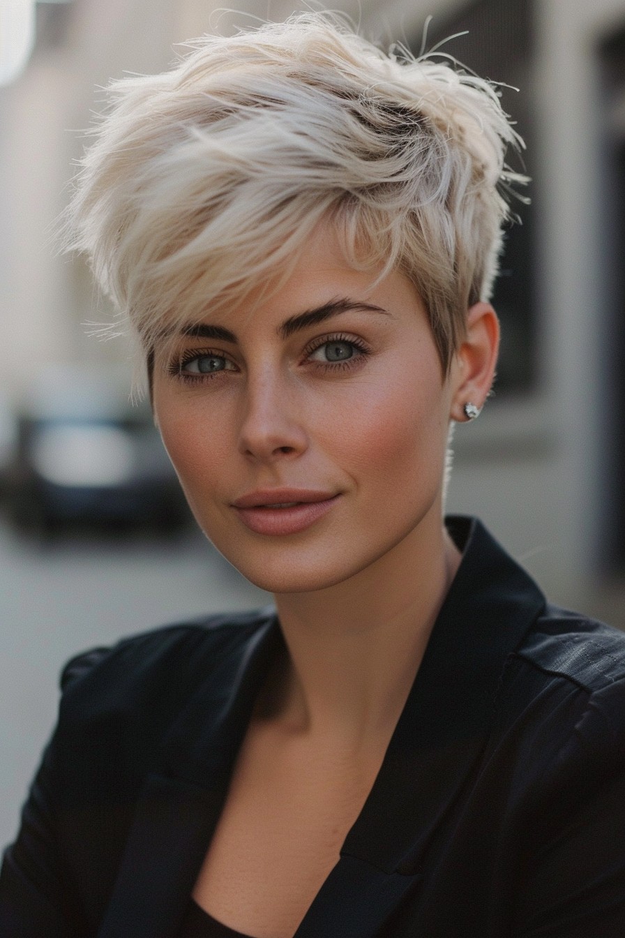 Pixie Cut in California Blonde with Textured Layers