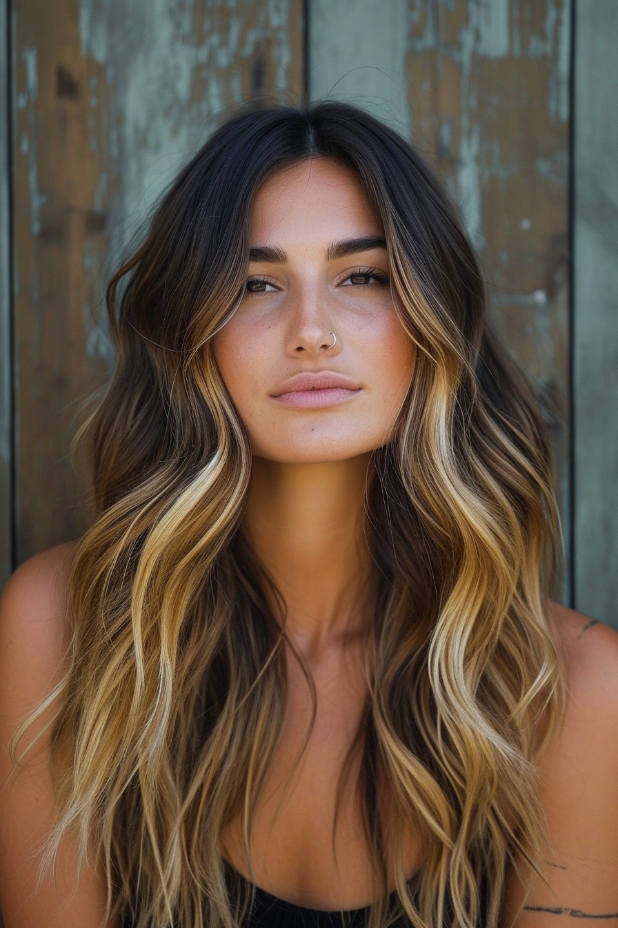 Effortless Beachy Waves in Long California Brunette