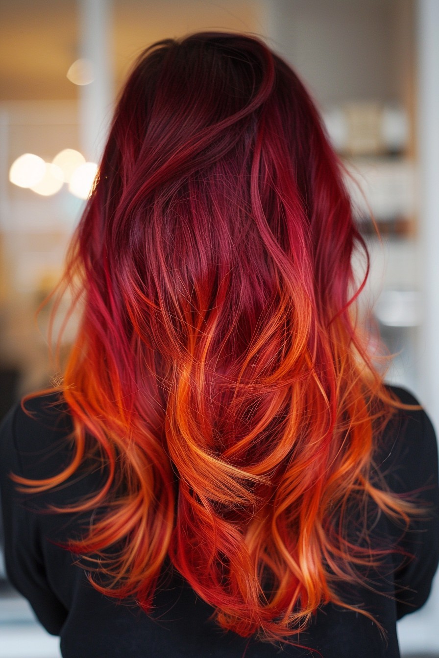 Fiery Sunset Ombre