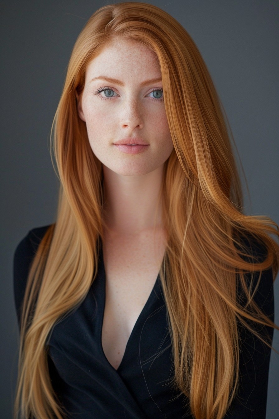 Sleek Straight Strawberry Blonde