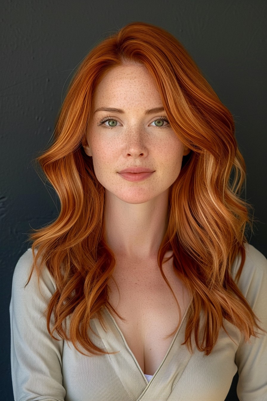 Dreamy Soft Layered Copper Waves