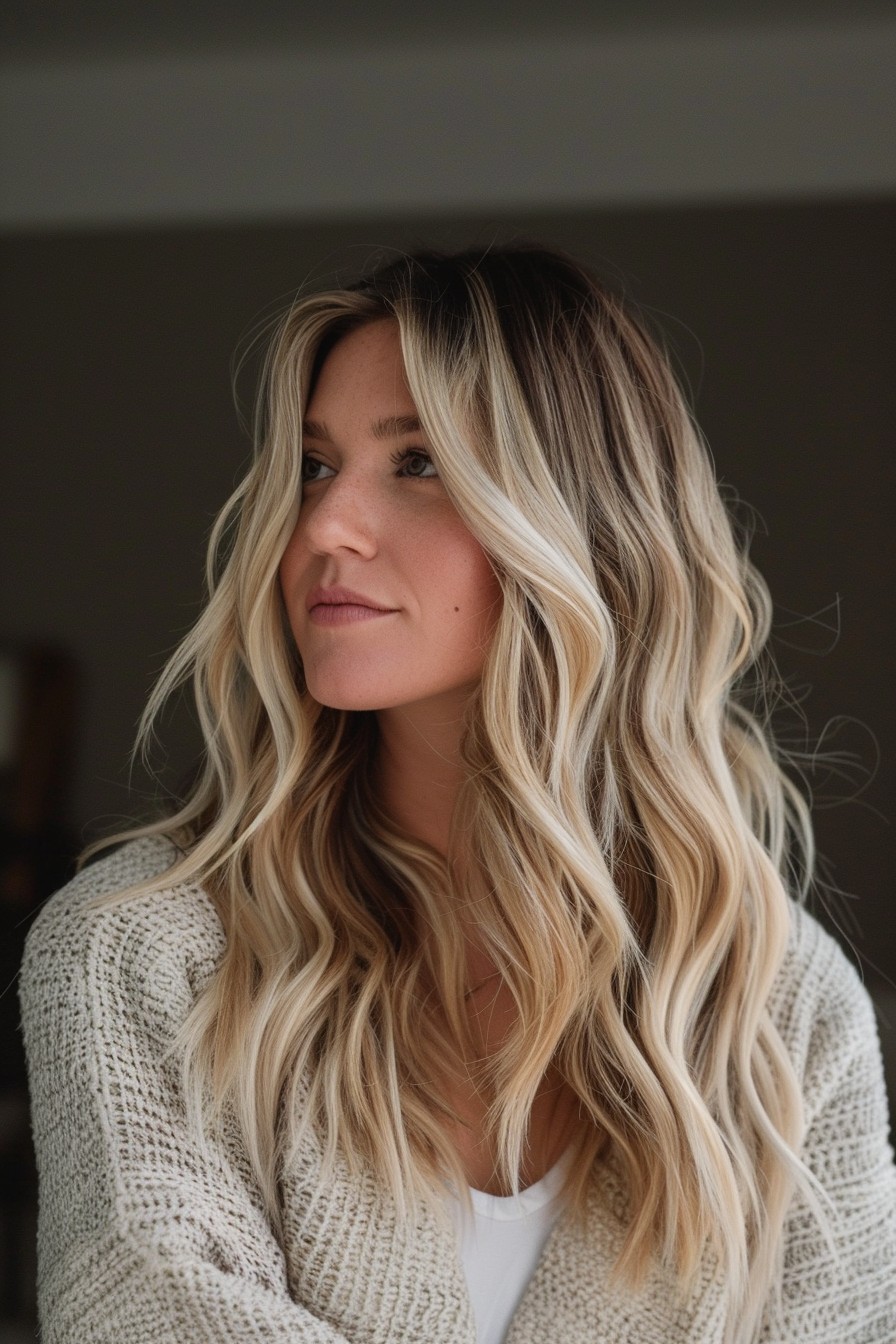 California Blonde Balayage with Soft Beach Waves