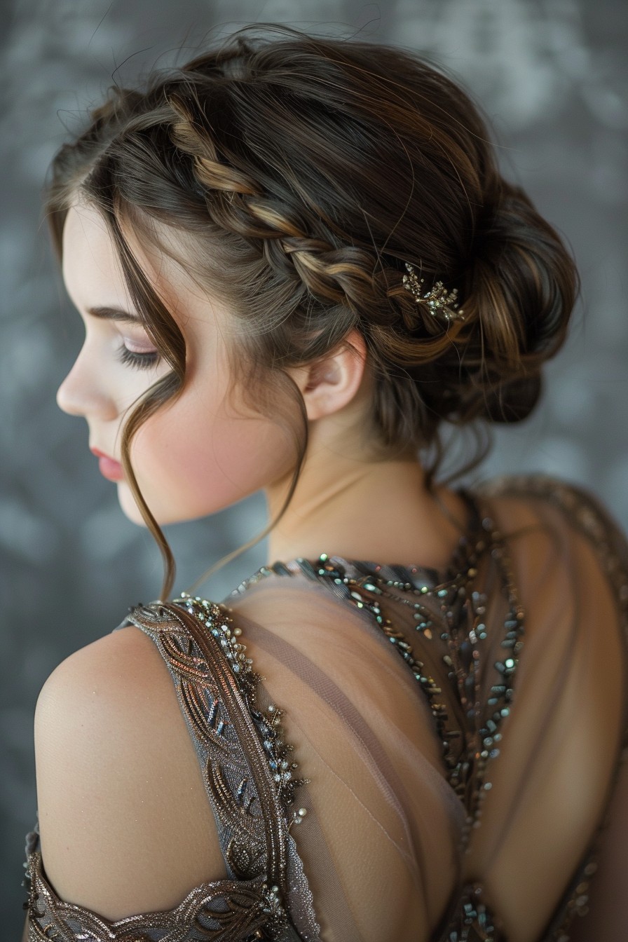 Regal Herringbone Crown Braid