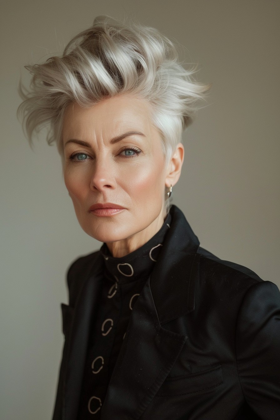 Short Pompadour for Women Over 40