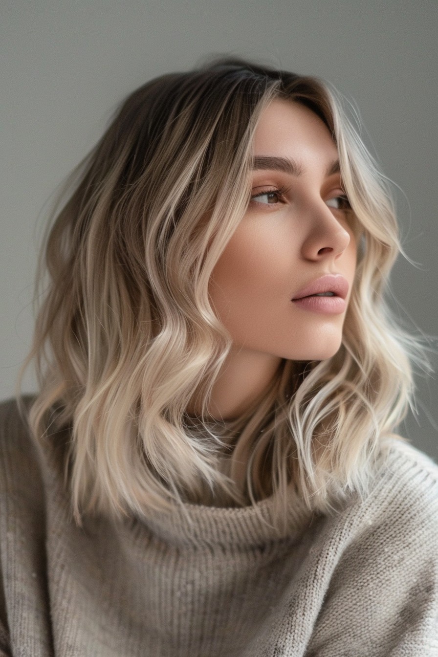 Sun-Kissed Icy Blonde Medium Cut