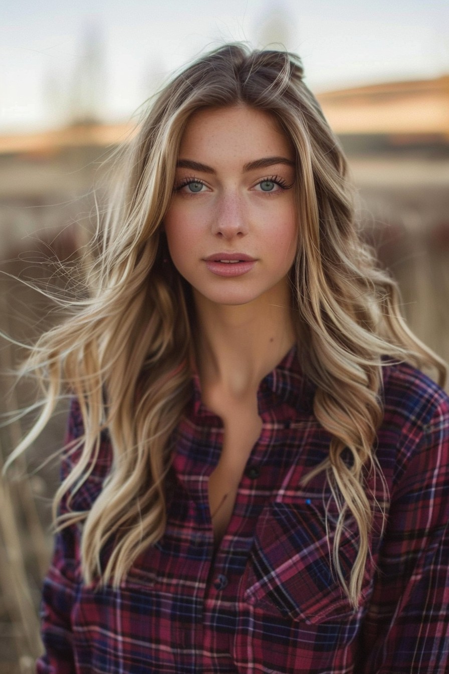 Soft Waves with a Middle Part in Light Ash Brown