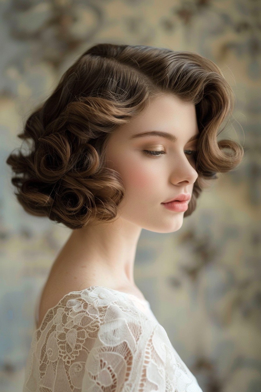 Vintage Nostalgic Softly Curled Bob