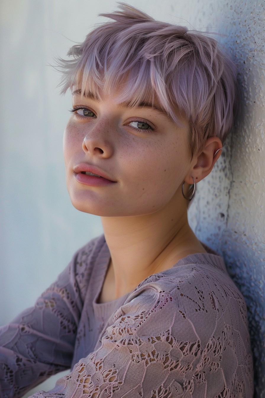 Textured Lavender Pixie with Silver Undertones