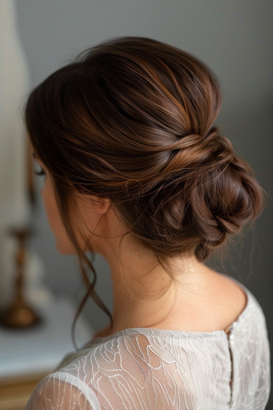 Elegant Sunkissed Brunette Chignon