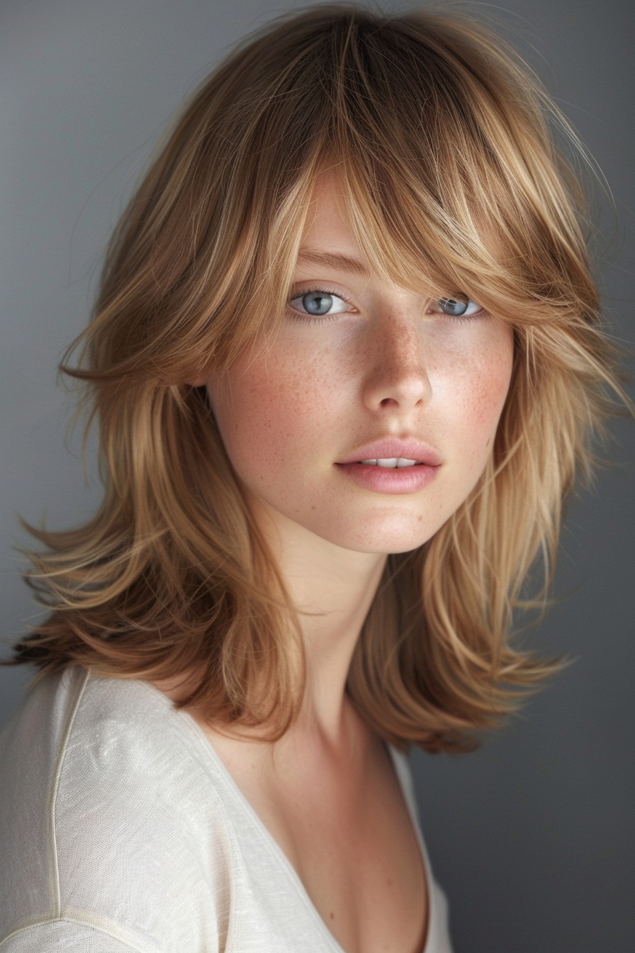 Gentle Honey Blonde Layered Cut