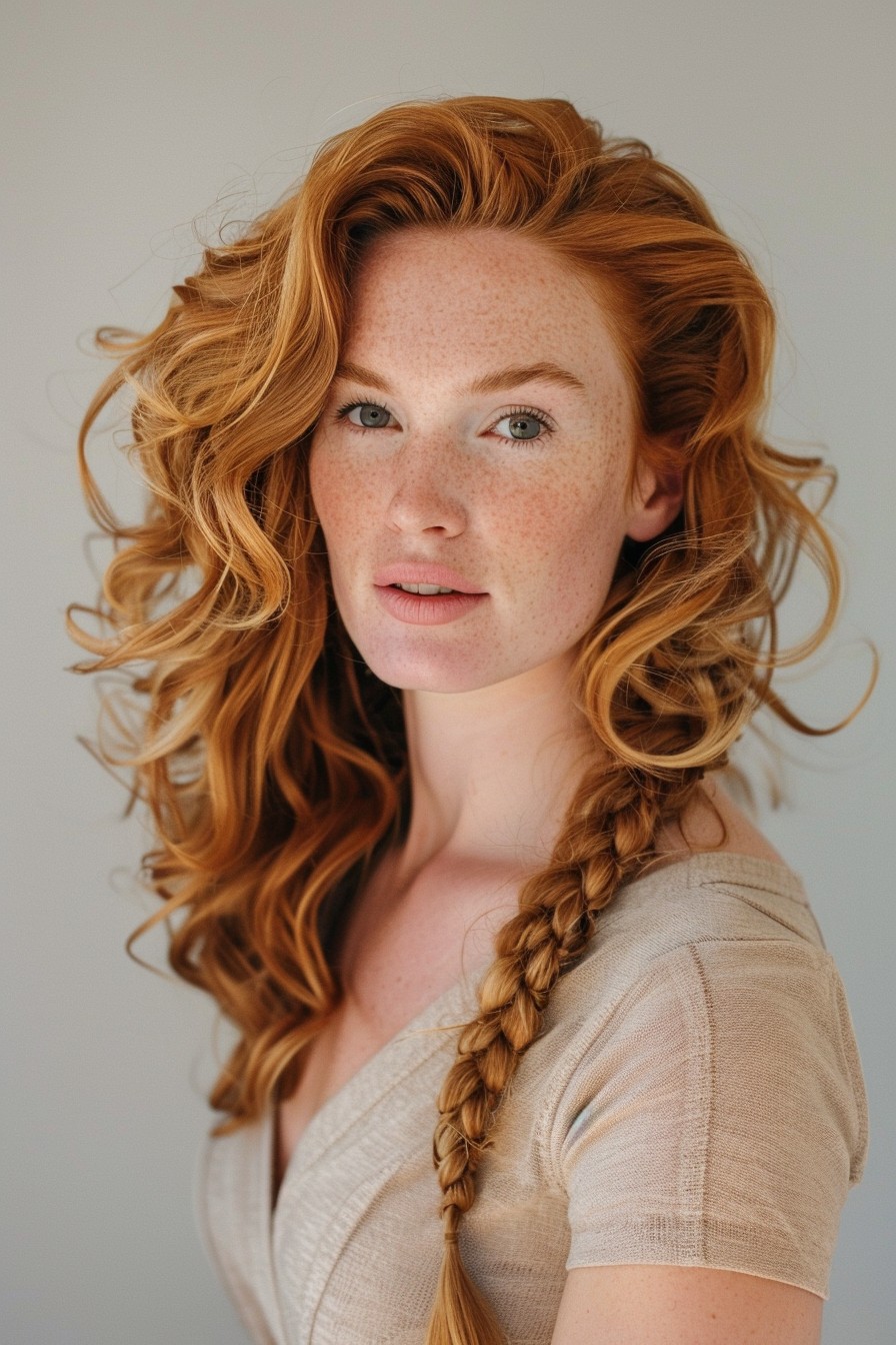 Whimsical Curly Side Braid