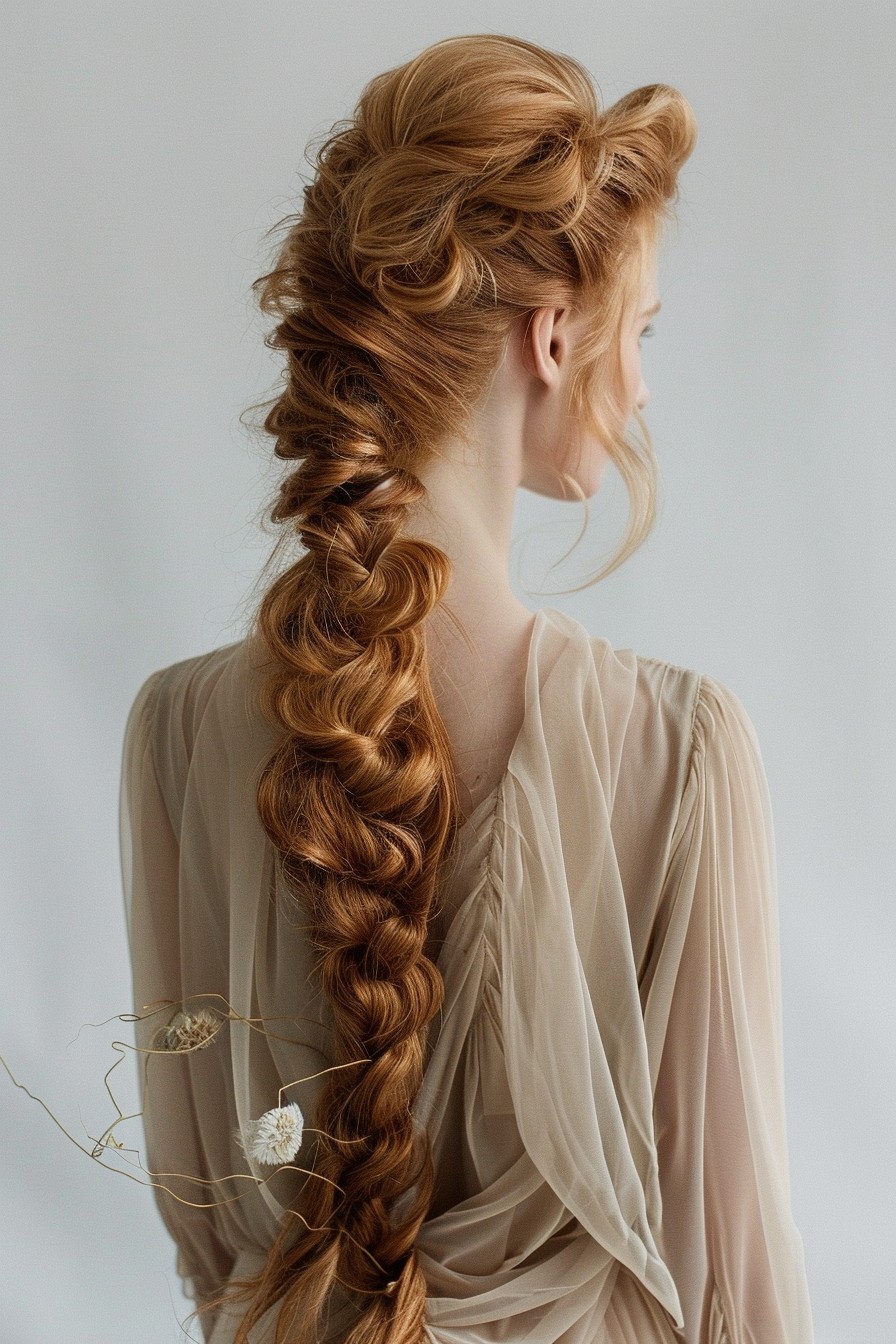 Elegant Strawberry Blonde Fishtail