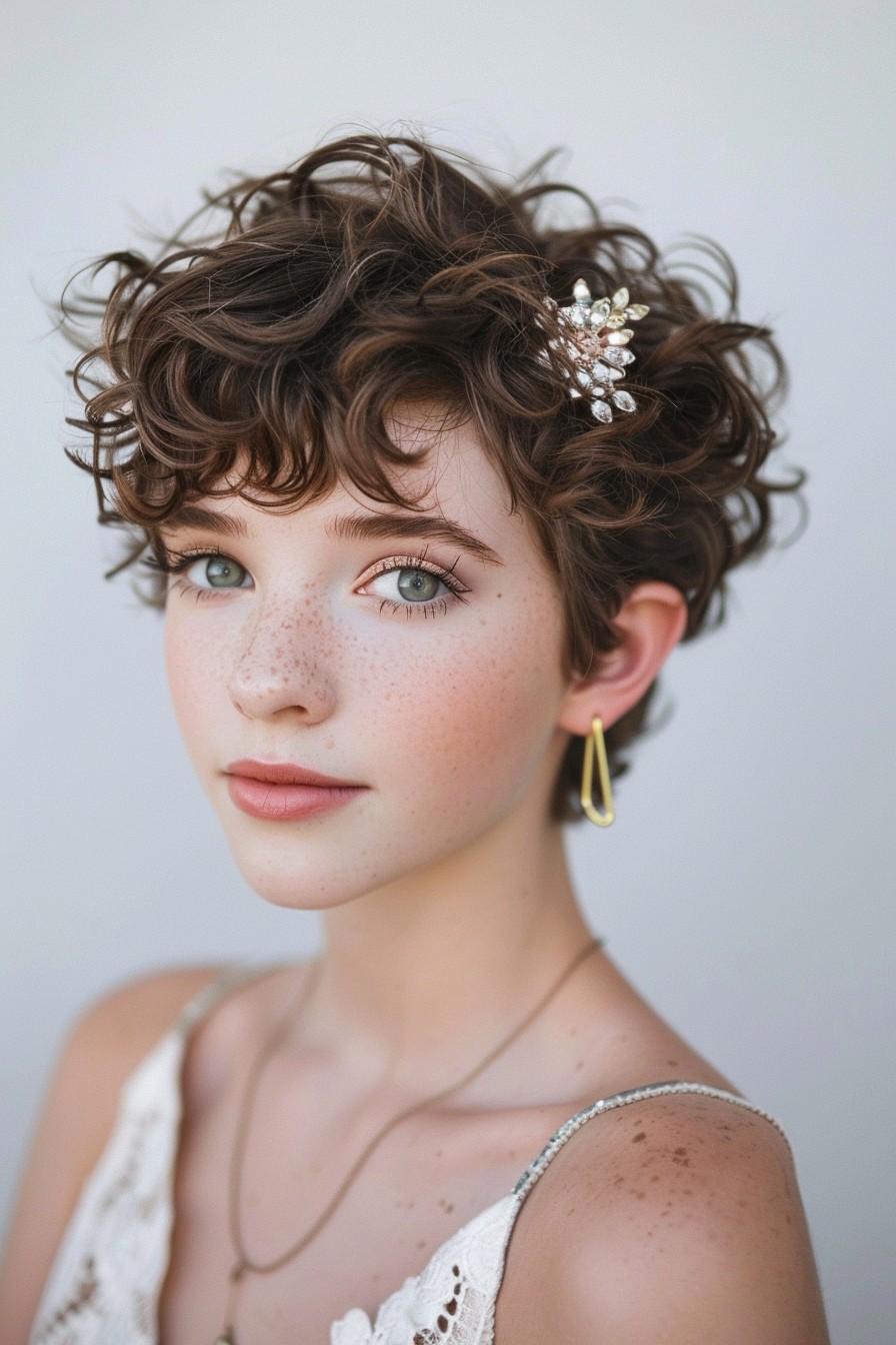 Playful Curly Pixie Cut