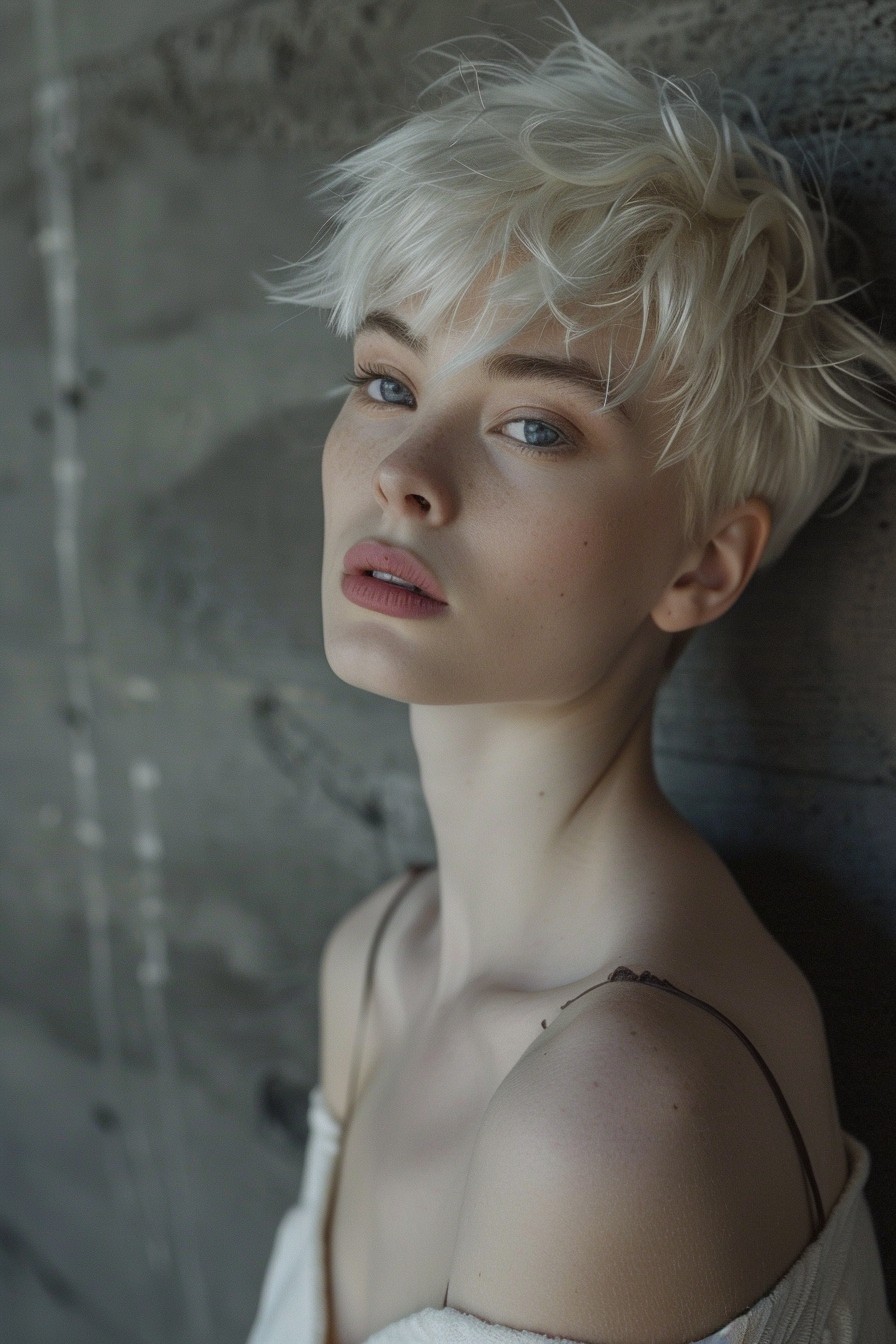 Pixie Cut in Pale California Blonde