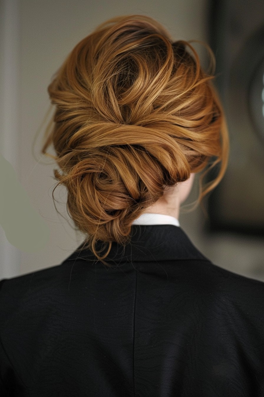 Glamorous Touch in an Elegant Twisted Updo