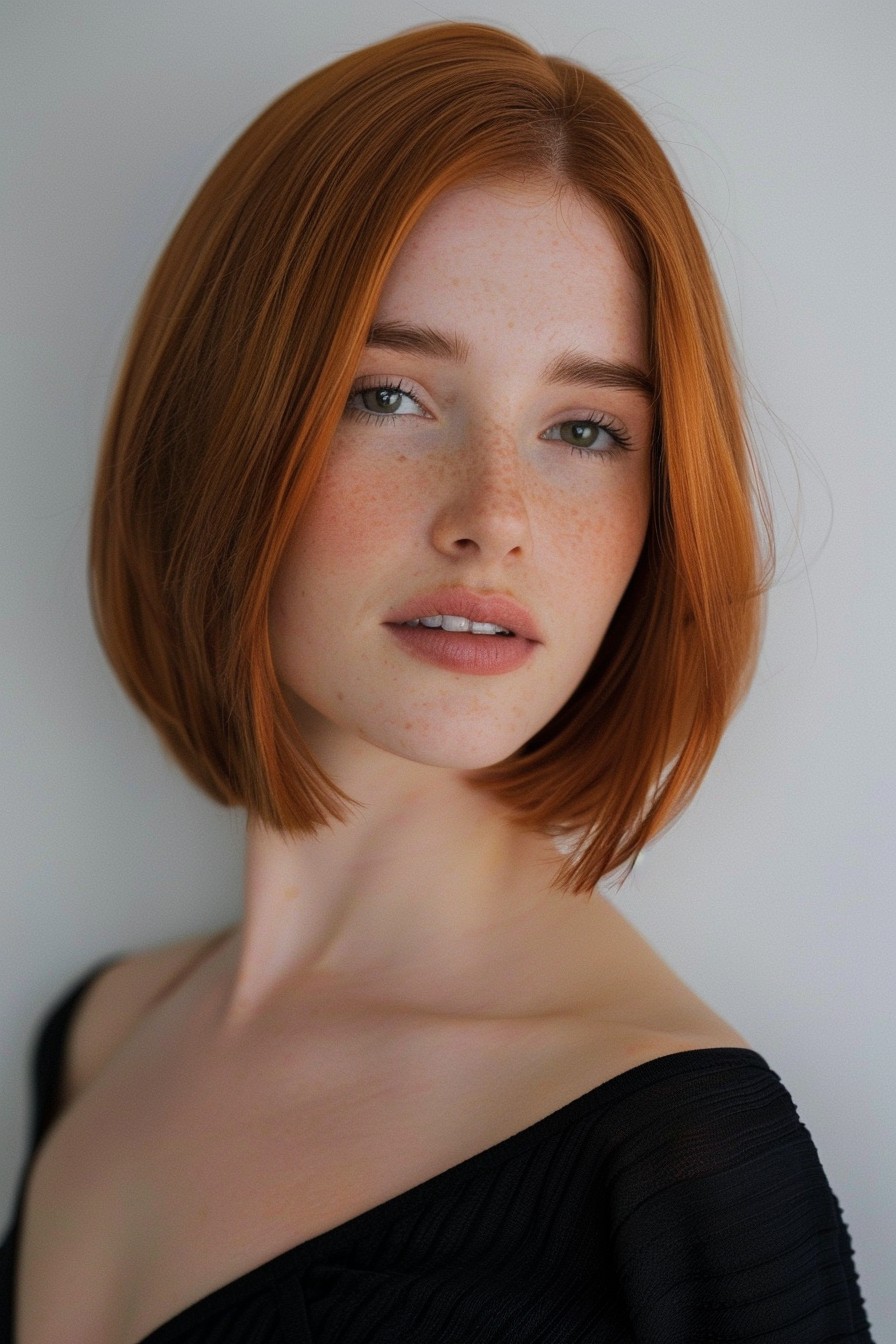 Chic Copper Side-Parted Bob