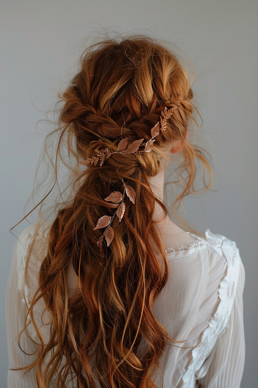 Tousled Bohemian Festival Hair with Copper Wire