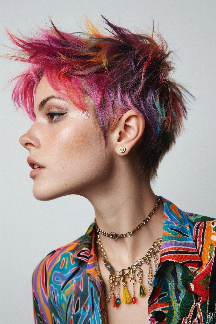 Festival Pixie Cut with Spray-On Color