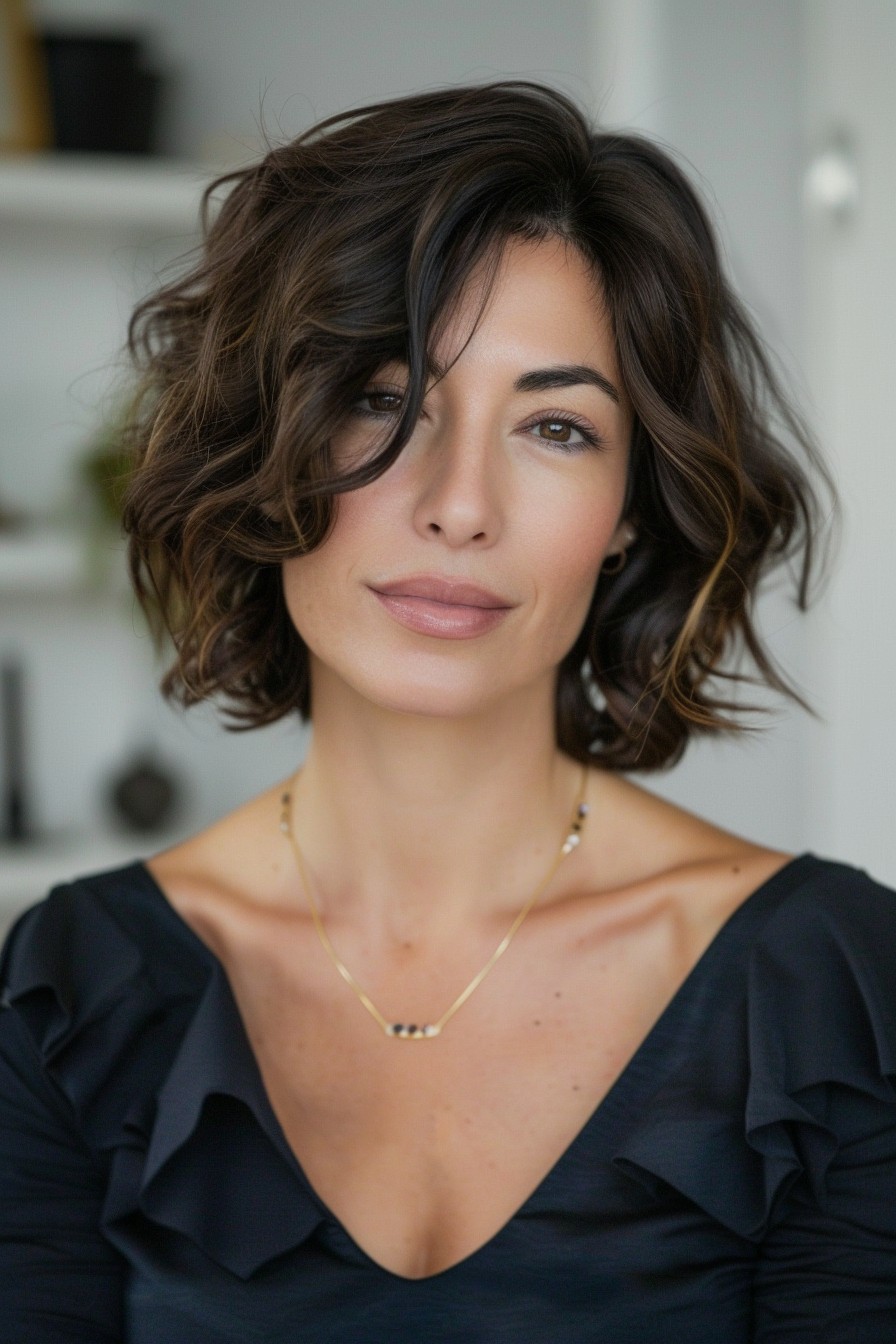 Sophisticated Movement in a Wavy Bob