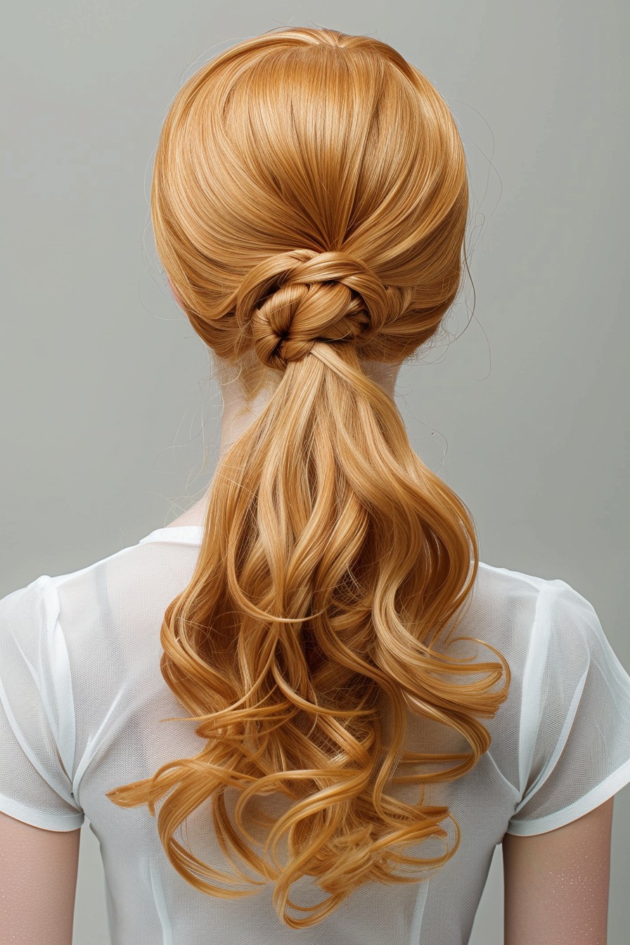 Classic Curly Honey Blonde Ponytail