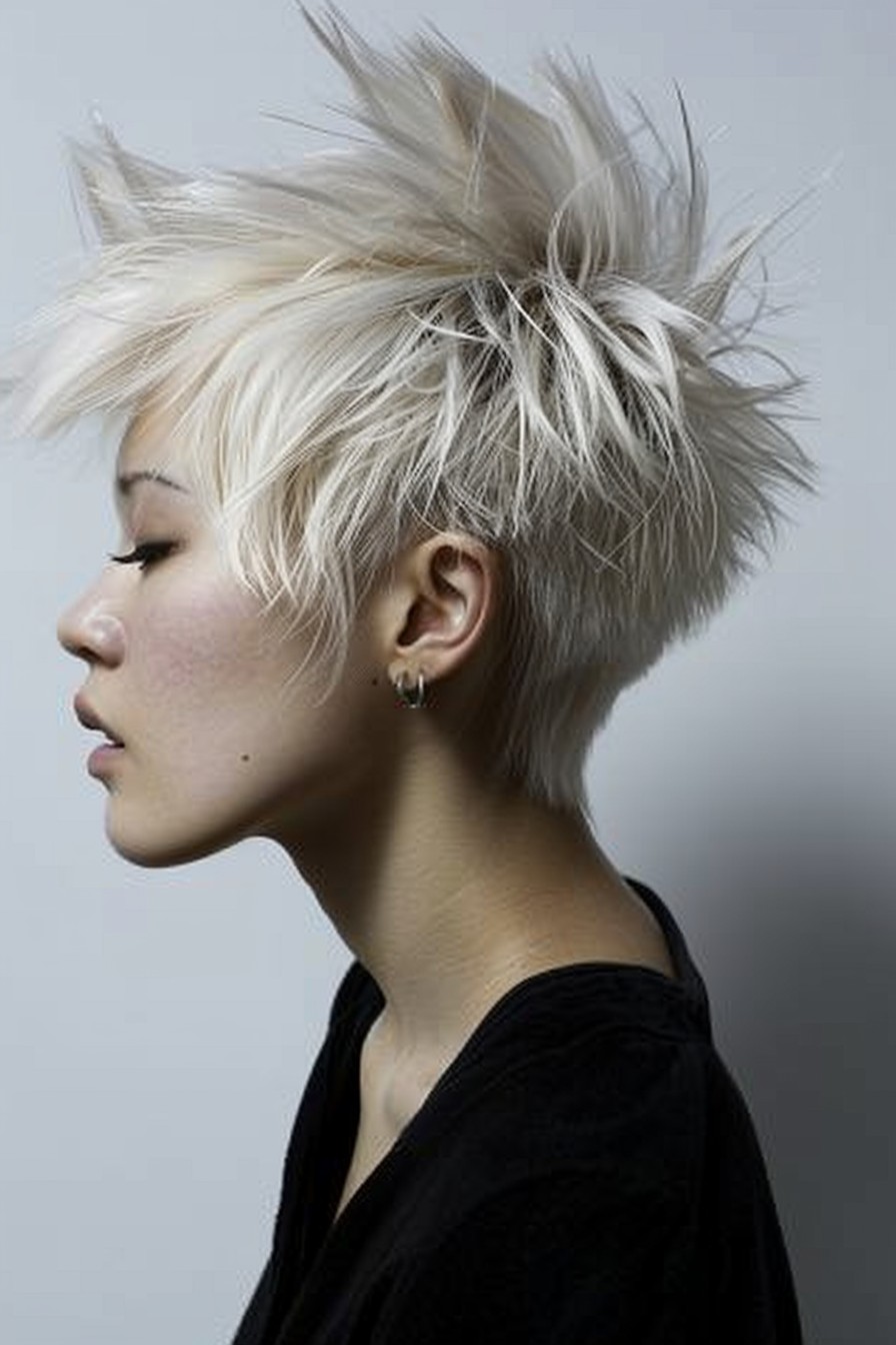 Choppy Pixie with Platinum Blonde Tips