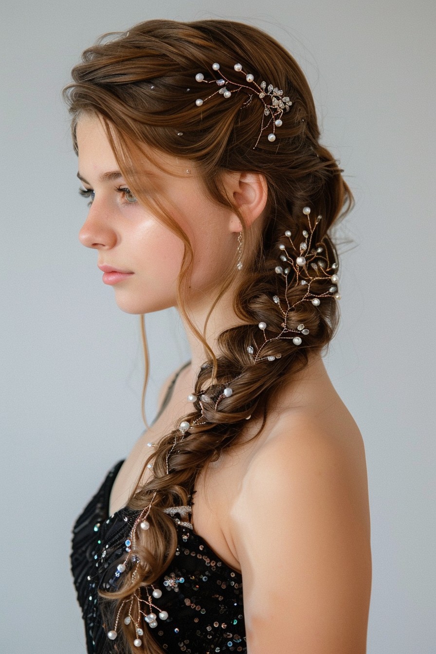 Elegant Cascading Side Braid