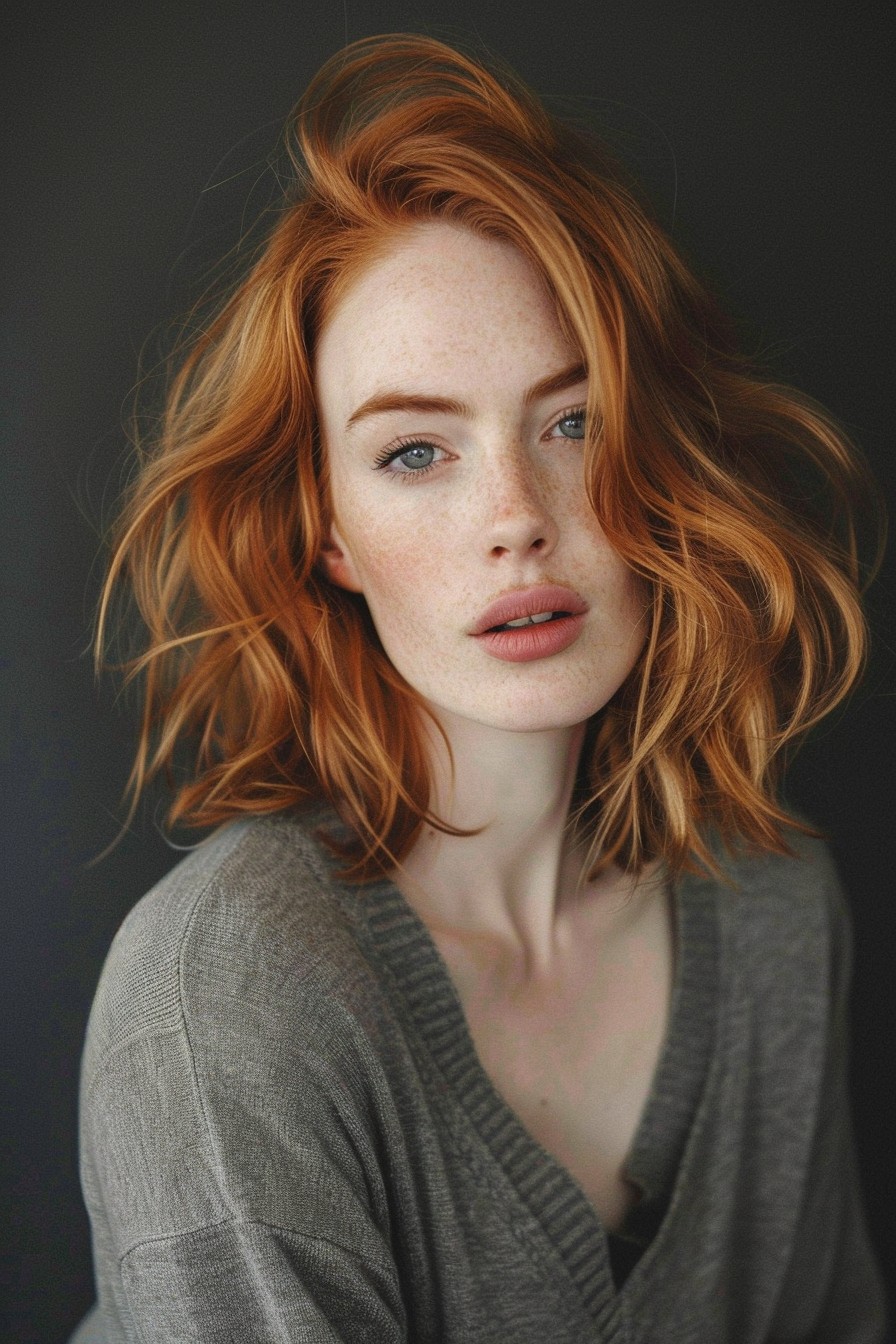 Casual Stylish Strawberry Blonde Lob