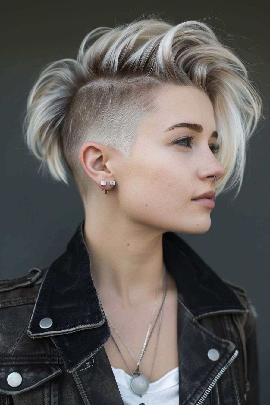 Edgy Icy Blonde Undercut